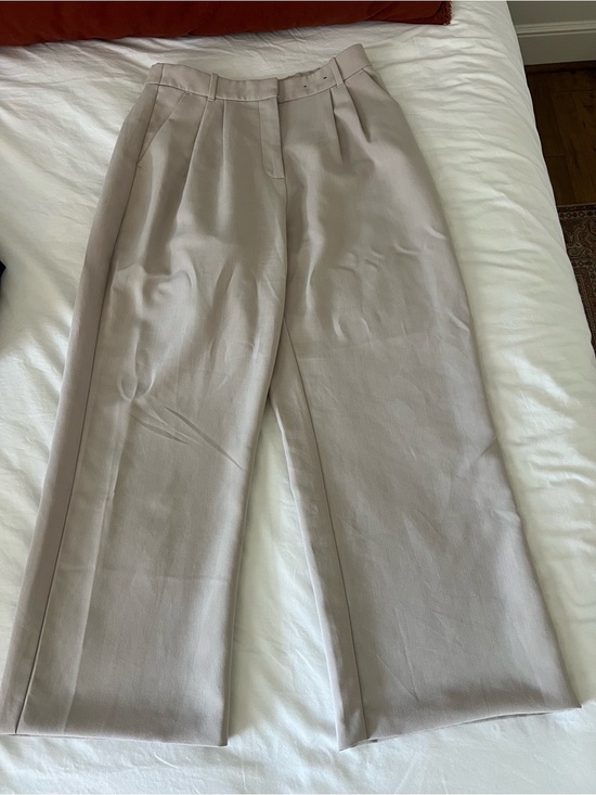 Abercrombie & Fitch Pants - Abercrombie High-Waist Wide Leg Trousers in Light Taupe